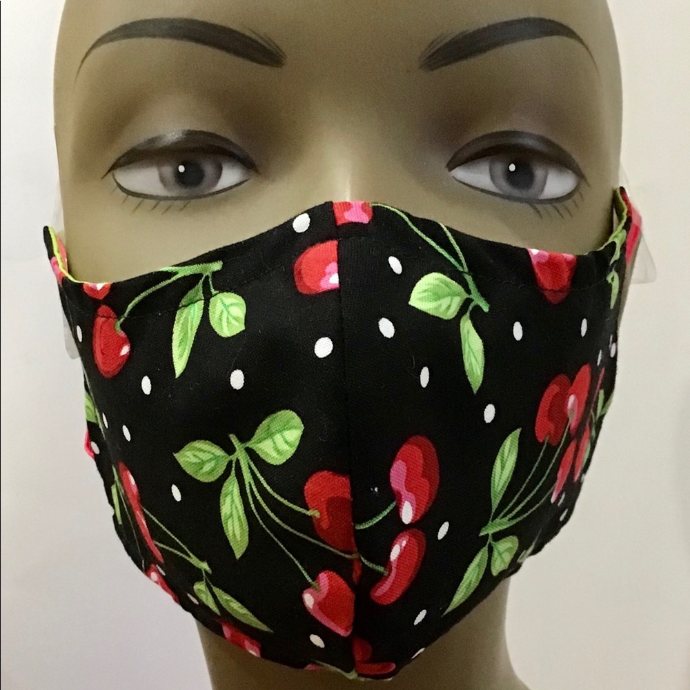 Women’s Cherry Face Mask 100% Cotton 2 Layers